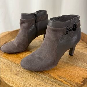 Bandolino Leather Suede Ankle Booties 7.5M | 3” Heel